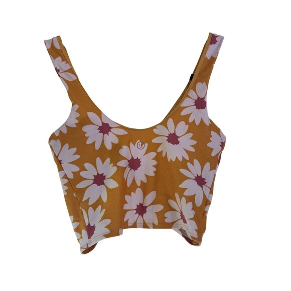 Gilly Hicks Swimsuit Top Womens Yellow Floral Crop Lined Padded Swimwear Size XS - Picture 2 of 6